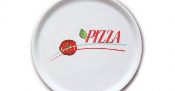 Piatto Pizza Porcellana Madeinitaly Saturnia Decorato Resistente cm33