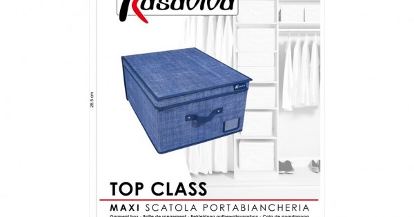 SCATOLA PORTA BIANCHERIA KASAVIVA TOP CLASS MAXI BLU CM. 50X40X25