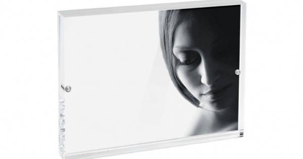 Portafoto Doppio in Plexiglass Trasparente Design Girevole