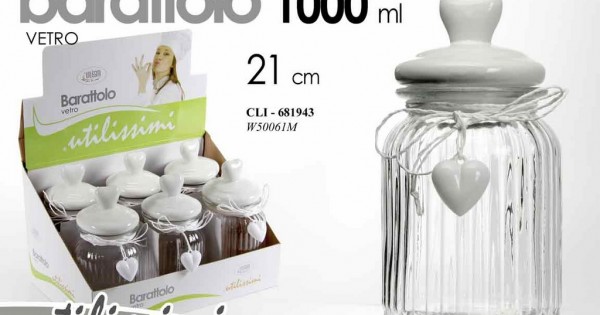 BARATTOLO CUCINA VETRO GICOS CON CUORE ML. 1.000